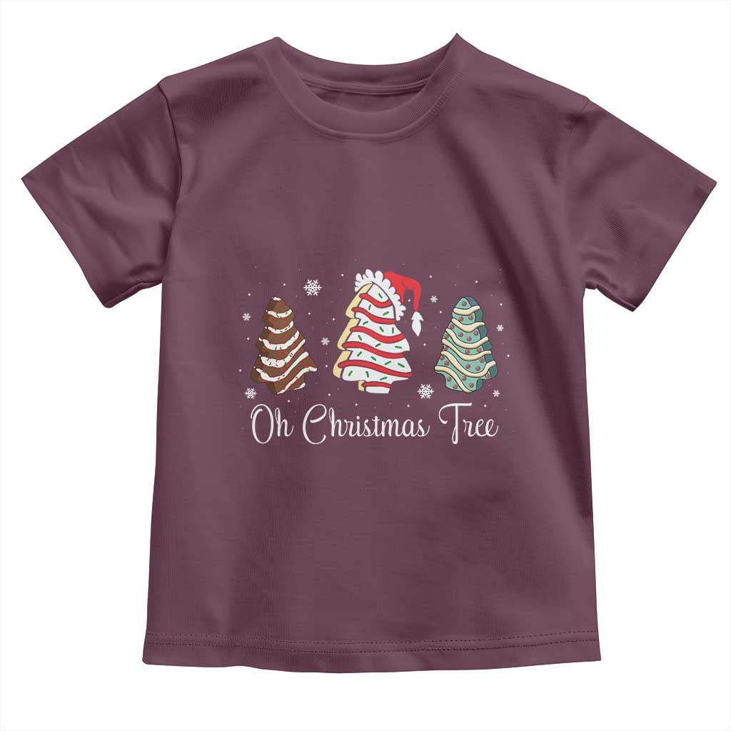 Funny Oh Christmas Tree Cakes Toddler T Shirt TS10 Maroon Print Your Wear