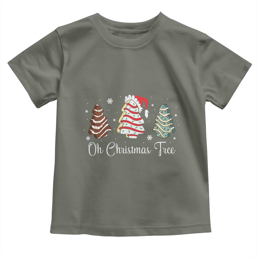 Funny Oh Christmas Tree Cakes Toddler T Shirt TS10 Military Green Print Your Wear