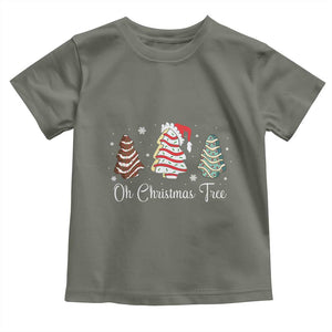 Funny Oh Christmas Tree Cakes Toddler T Shirt TS10 Military Green Print Your Wear