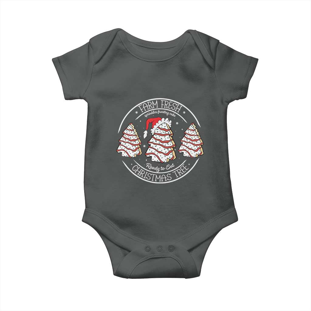 Farm Fresh Christmas Tree Baby Onesie Tree Cake Holiday Baking Crew TS10 Dark Heather Print Your Wear