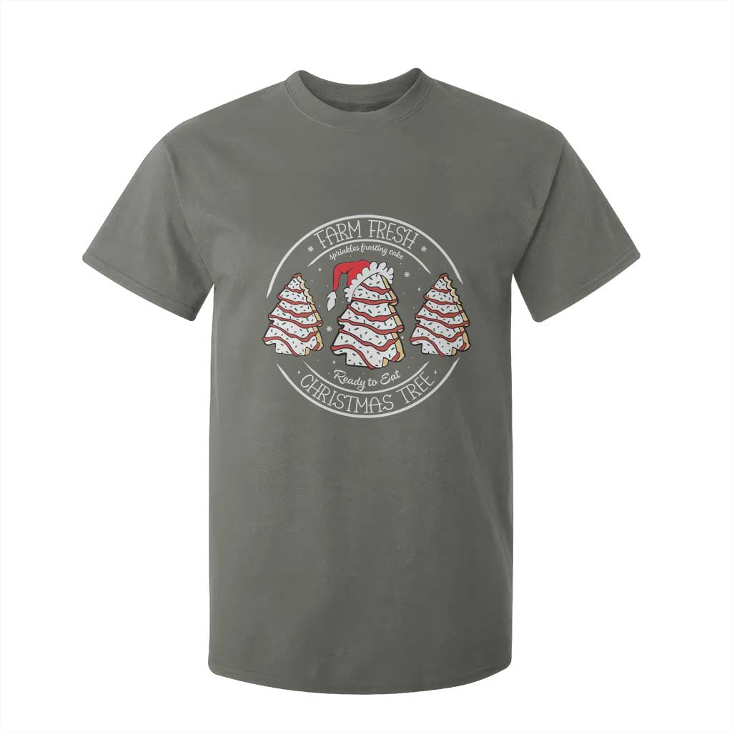 Farm Fresh Christmas Tree T Shirt For Kid Tree Cake Holiday Baking Crew TS10 Military Green Print Your Wear