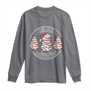 Farm Fresh Christmas Tree Long Sleeve Shirt Tree Cake Holiday Baking Crew TS10 Charcoal Print Your Wear