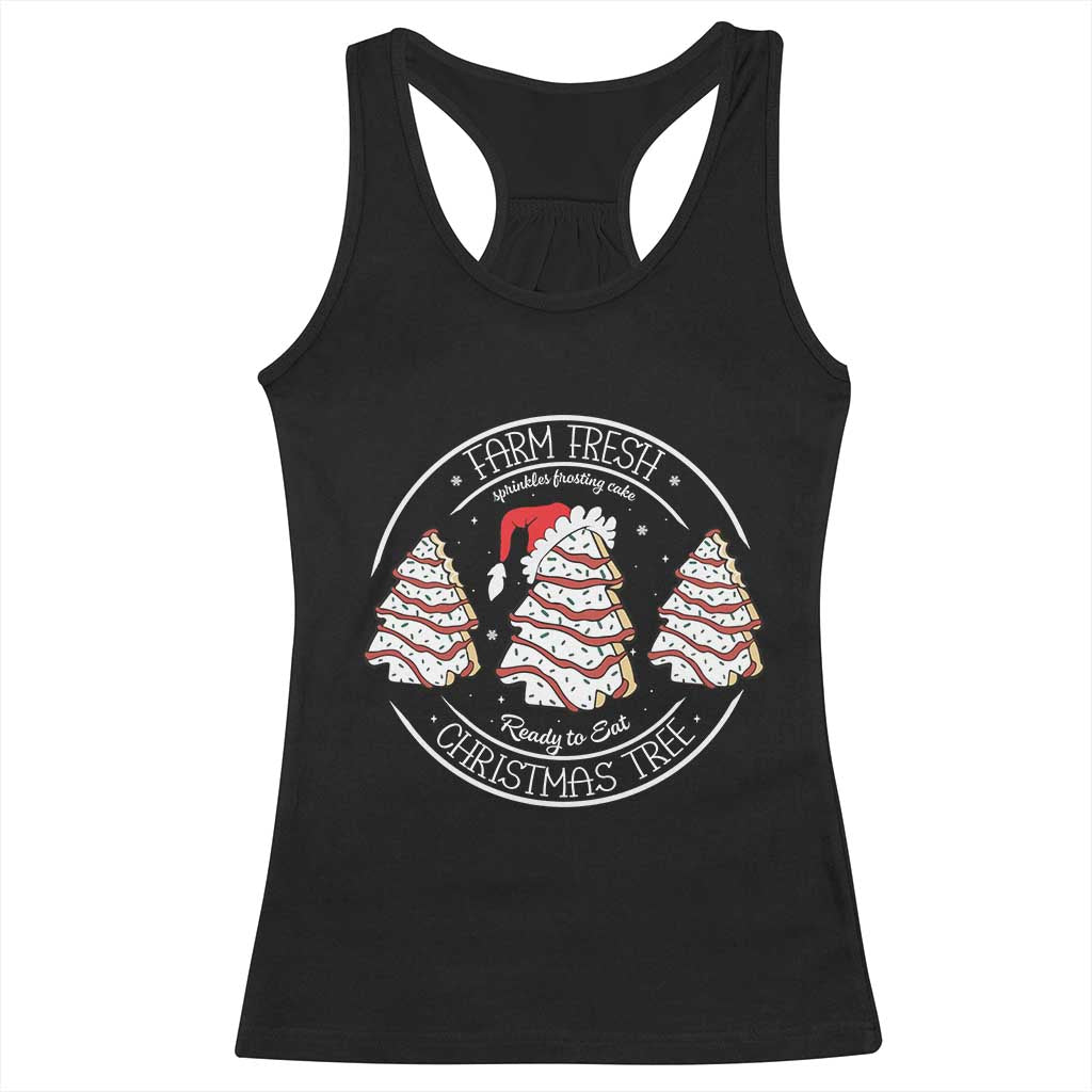 Farm Fresh Christmas Tree Racerback Tank Top Tree Cake Holiday Baking Crew TS10 Black Print Your Wear