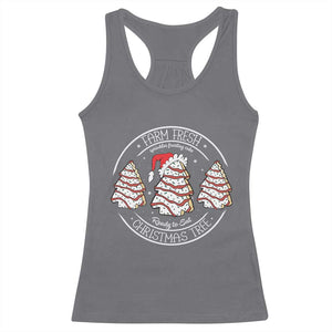Farm Fresh Christmas Tree Racerback Tank Top Tree Cake Holiday Baking Crew TS10 Charcoal Print Your Wear