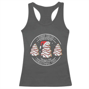 Farm Fresh Christmas Tree Racerback Tank Top Tree Cake Holiday Baking Crew TS10 Dark Heather Print Your Wear