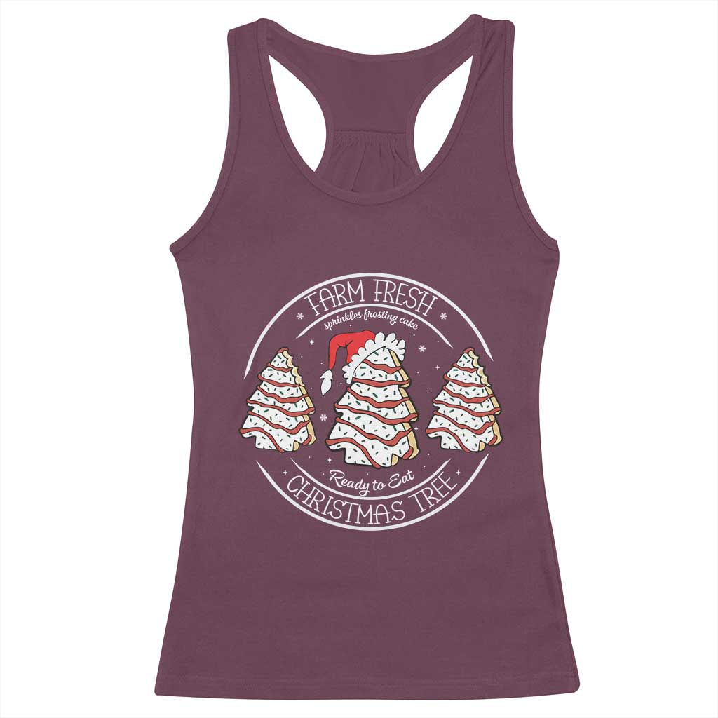 Farm Fresh Christmas Tree Racerback Tank Top Tree Cake Holiday Baking Crew TS10 Maroon Print Your Wear