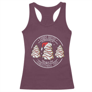 Farm Fresh Christmas Tree Racerback Tank Top Tree Cake Holiday Baking Crew TS10 Maroon Print Your Wear