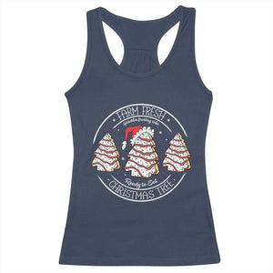Farm Fresh Christmas Tree Racerback Tank Top Tree Cake Holiday Baking Crew TS10 Navy Print Your Wear