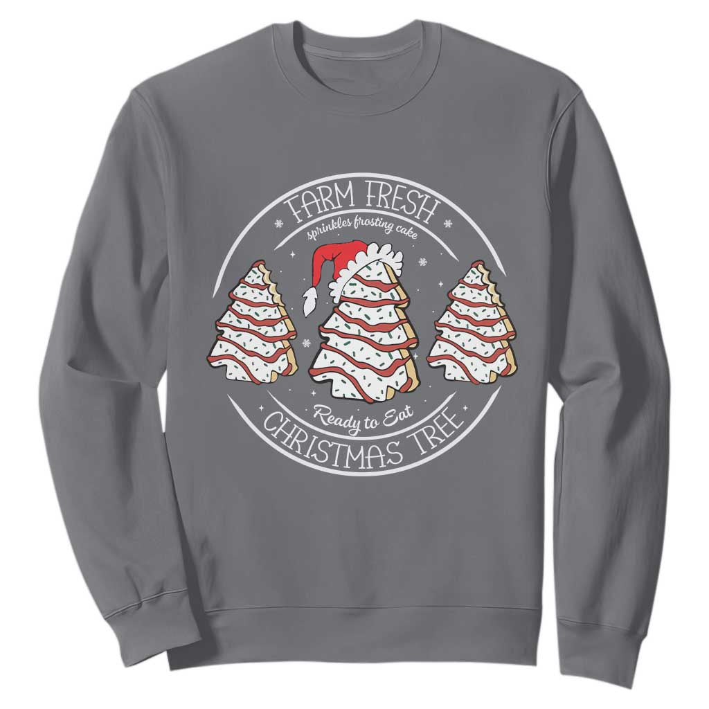 Farm Fresh Christmas Tree Sweatshirt Tree Cake Holiday Baking Crew TS10 Charcoal Print Your Wear