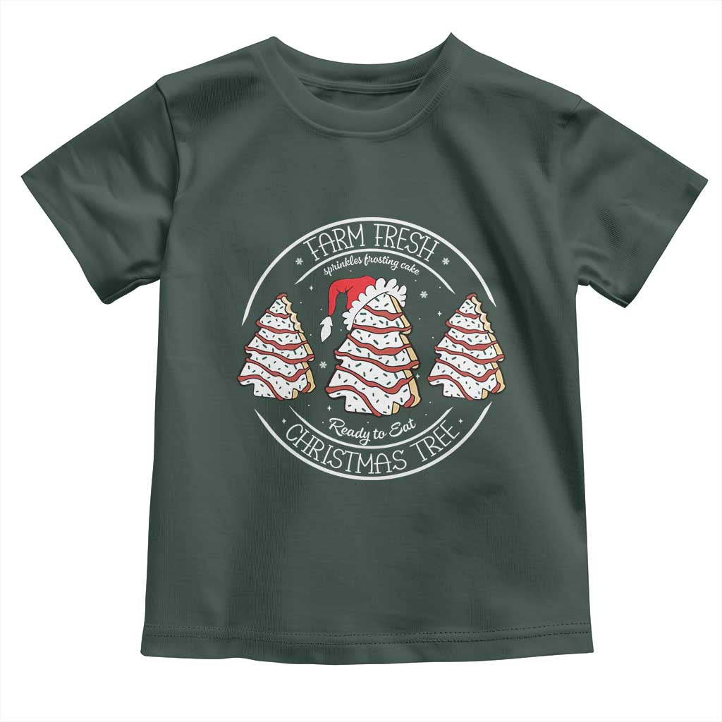 Farm Fresh Christmas Tree Toddler T Shirt Tree Cake Holiday Baking Crew TS10 Dark Forest Green Print Your Wear