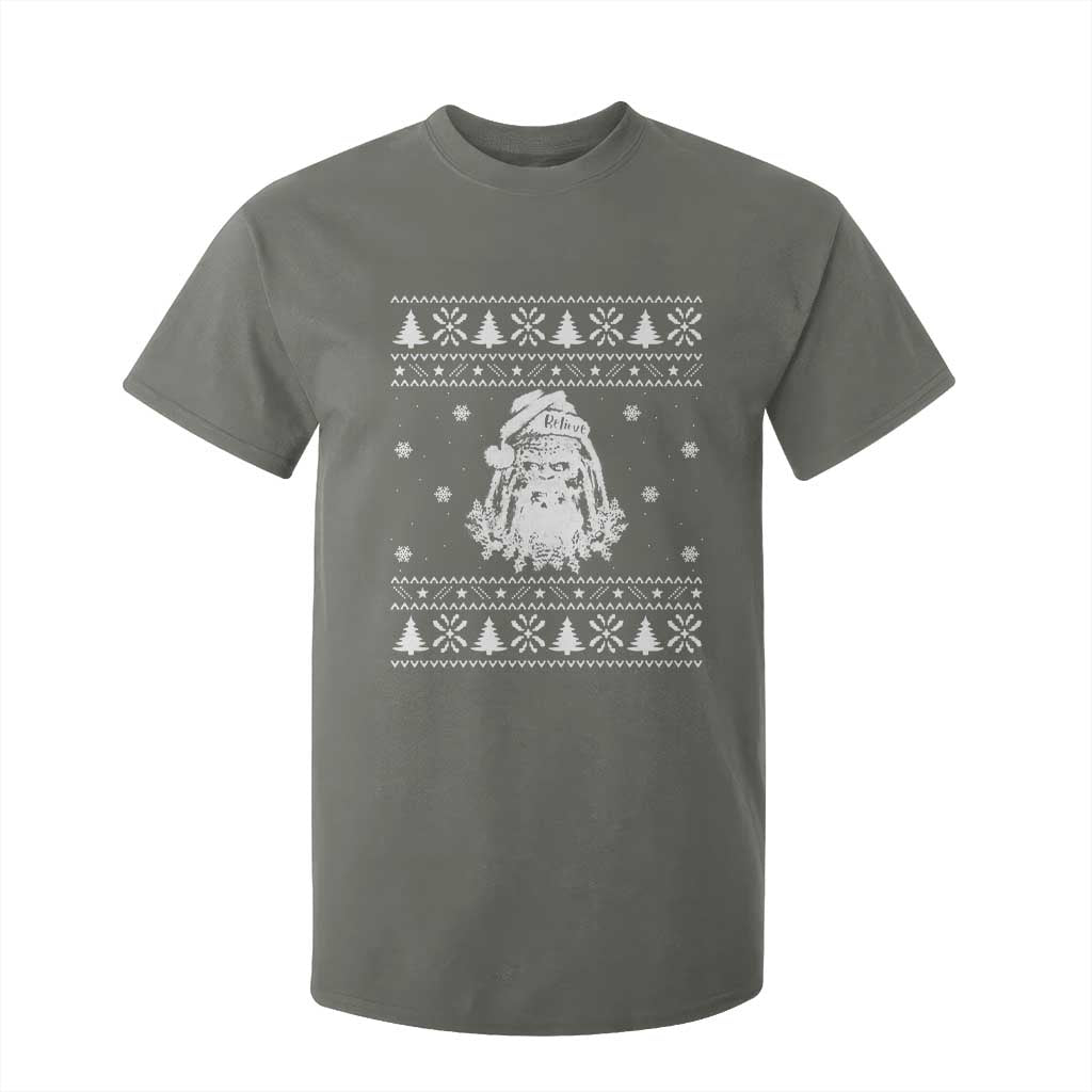 Bigfoot Santa Claus T Shirt For Kid Funny Ugly Xmas Sasquatch Lovers TS10 Military Green Print Your Wear
