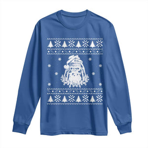 Bigfoot Santa Claus Long Sleeve Shirt Funny Ugly Xmas Sasquatch Lovers TS10 Royal Blue Print Your Wear