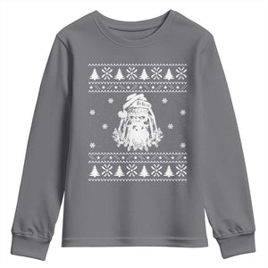 Bigfoot Santa Claus Youth Sweatshirt Funny Ugly Xmas Sasquatch Lovers TS10 Charcoal Print Your Wear