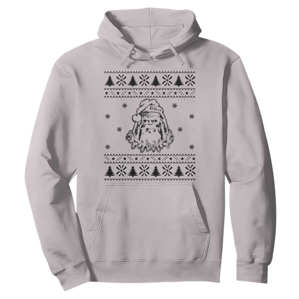 Bigfoot Santa Claus Hoodie Sasquatch Lovers Funny Xmas Ugly TS10 Ice Gray Print Your Wear