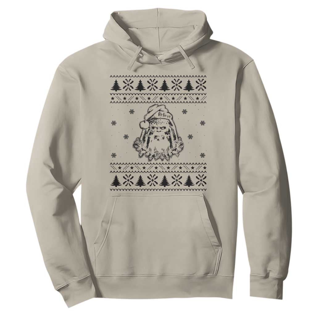 Bigfoot Santa Claus Hoodie Sasquatch Lovers Funny Xmas Ugly TS10 Sand Print Your Wear