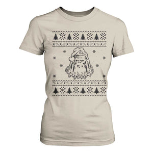 Bigfoot Santa Claus T Shirt For Women Sasquatch Lovers Funny Xmas Ugly TS10 Sand Print Your Wear