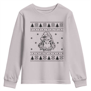 Bigfoot Santa Claus Youth Sweatshirt Sasquatch Lovers Funny Xmas Ugly TS10 Ice Gray Print Your Wear