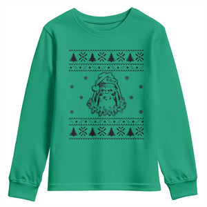 Bigfoot Santa Claus Youth Sweatshirt Sasquatch Lovers Funny Xmas Ugly TS10 Irish Green Print Your Wear