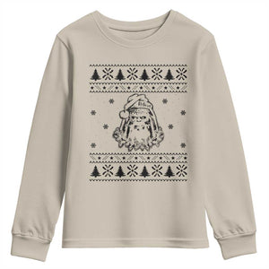 Bigfoot Santa Claus Youth Sweatshirt Sasquatch Lovers Funny Xmas Ugly TS10 Sand Print Your Wear