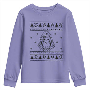 Bigfoot Santa Claus Youth Sweatshirt Sasquatch Lovers Funny Xmas Ugly TS10 Violet Print Your Wear
