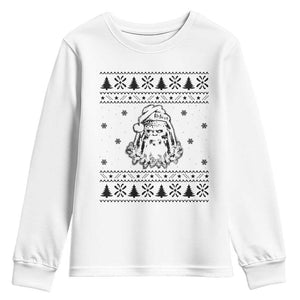 Bigfoot Santa Claus Youth Sweatshirt Sasquatch Lovers Funny Xmas Ugly TS10 White Print Your Wear