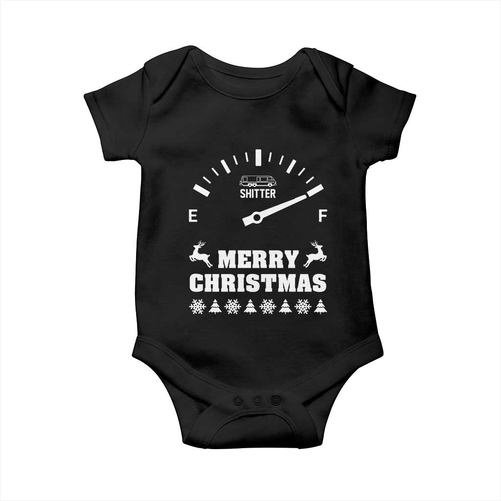 Merry Christmas Shitter's Full Baby Onesie Funny Ugly Christmas Sweater TS10 Black Print Your Wear