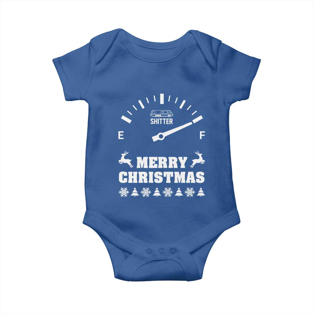 Merry Christmas Shitter's Full Baby Onesie Funny Ugly Christmas Sweater TS10 Royal Blue Print Your Wear