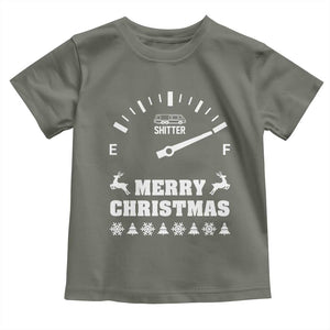 Merry Christmas Shitter's Full Baby Shirt Funny Ugly Christmas Sweater TS10 Military Green Print Your Wear