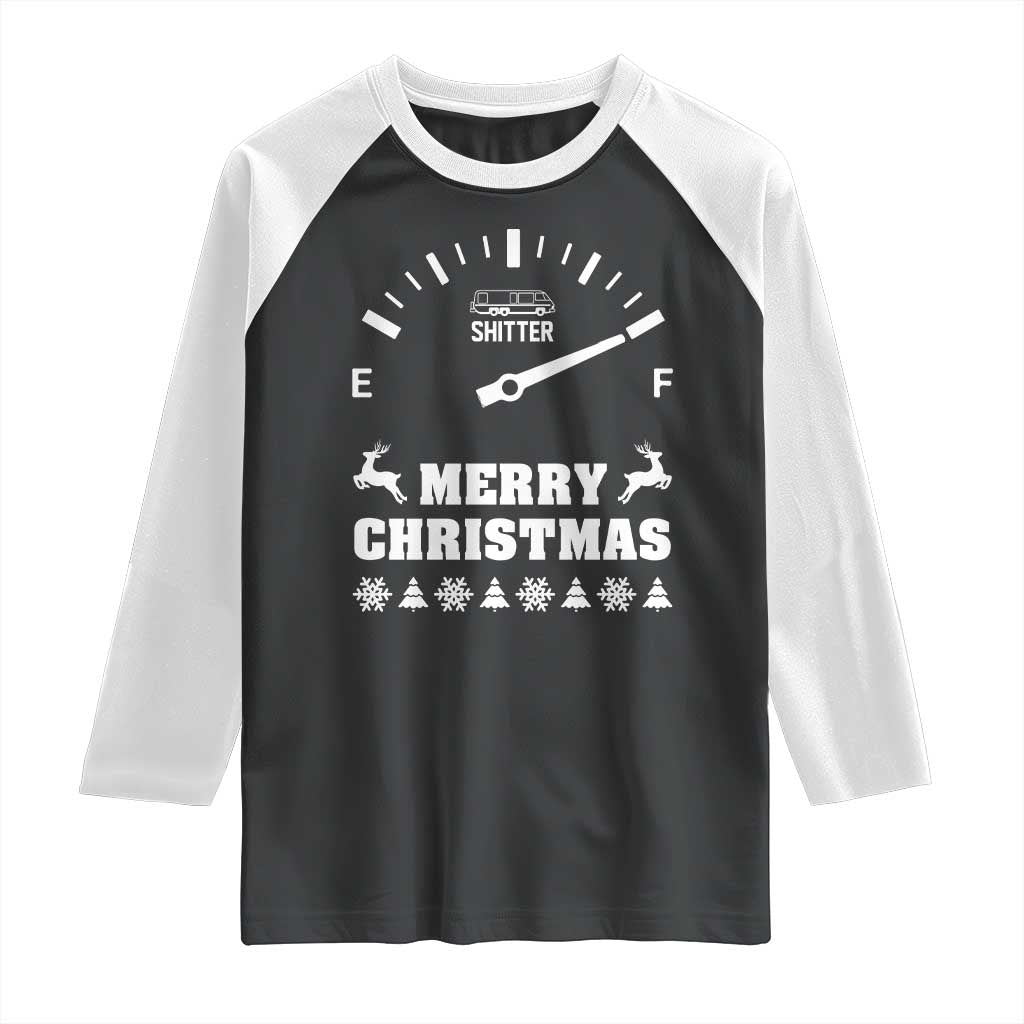 Merry Christmas Shitter's Full Raglan Shirt Funny Ugly Christmas Sweater TS10 Black White Print Your Wear