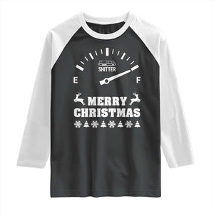 Merry Christmas Shitter's Full Raglan Shirt Funny Ugly Christmas Sweater TS10 Black White Print Your Wear