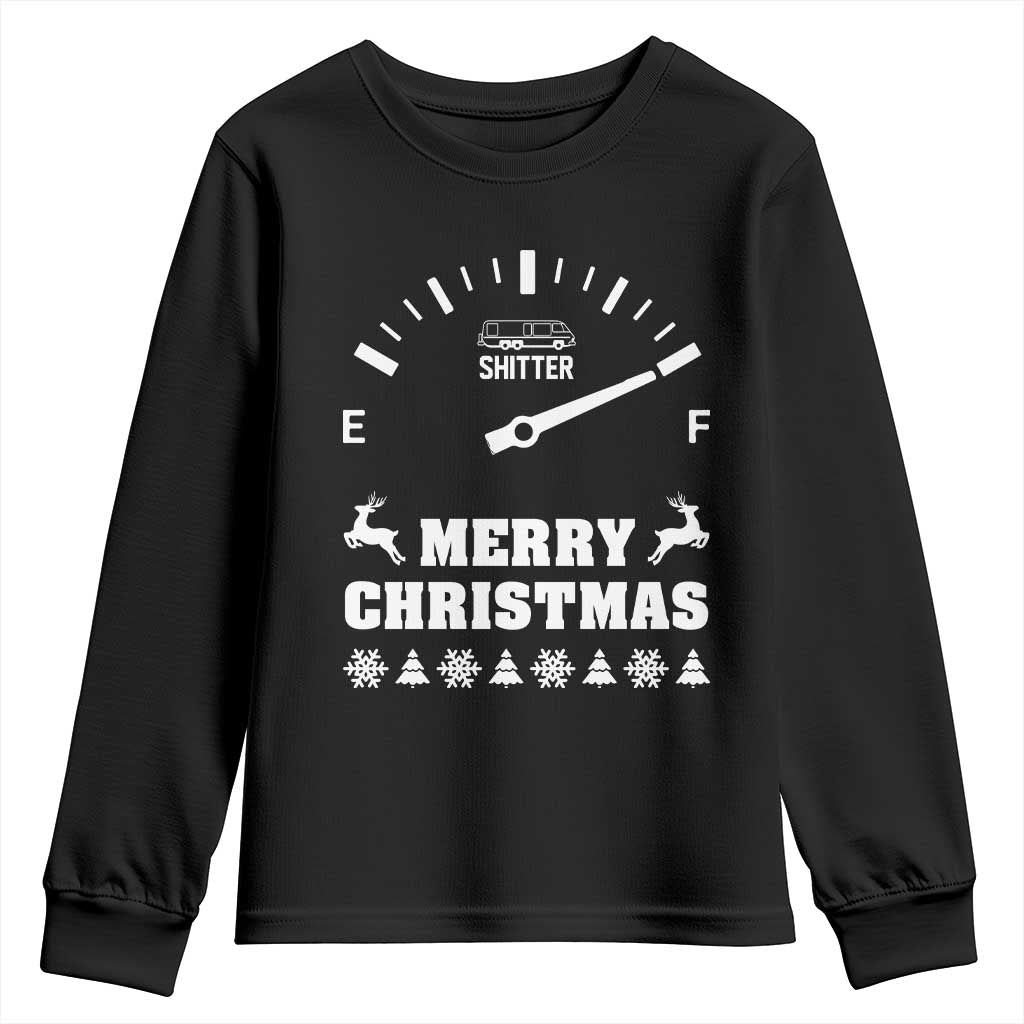 Merry Christmas Shitter's Full Youth Sweatshirt Funny Ugly Christmas Sweater TS10 Black Print Your Wear