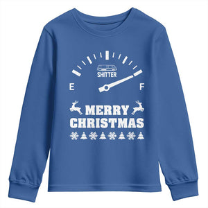 Merry Christmas Shitter's Full Youth Sweatshirt Funny Ugly Christmas Sweater TS10 Royal Blue Print Your Wear