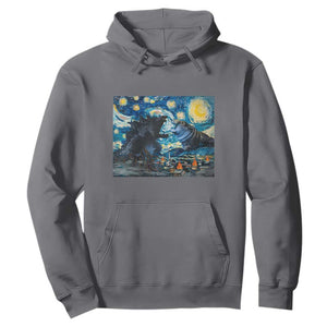 Godzilla Versus Moo Deng Hoodie Vintage Van Gogh Starry Night TS10 Charcoal Print Your Wear