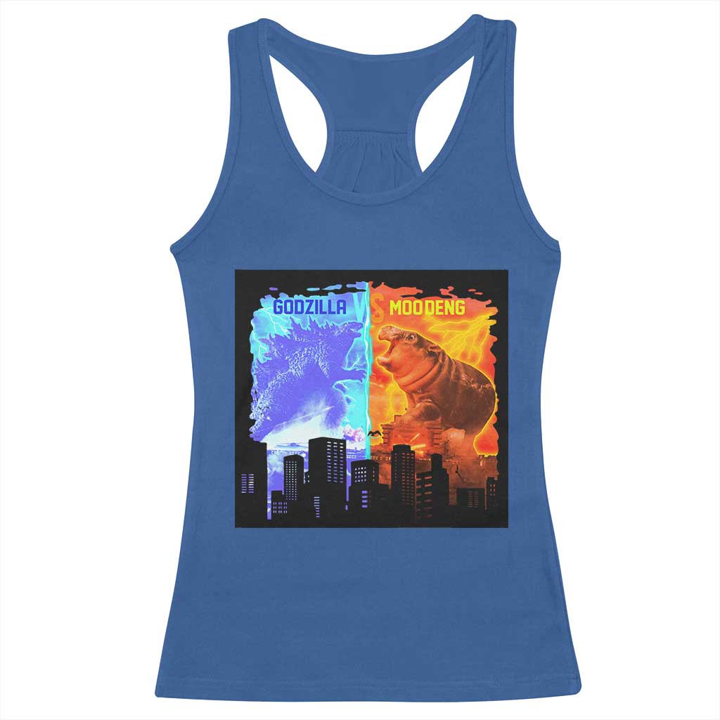 Godzilla Versus Moo Deng Racerback Tank Top TS10 Royal Blue Print Your Wear