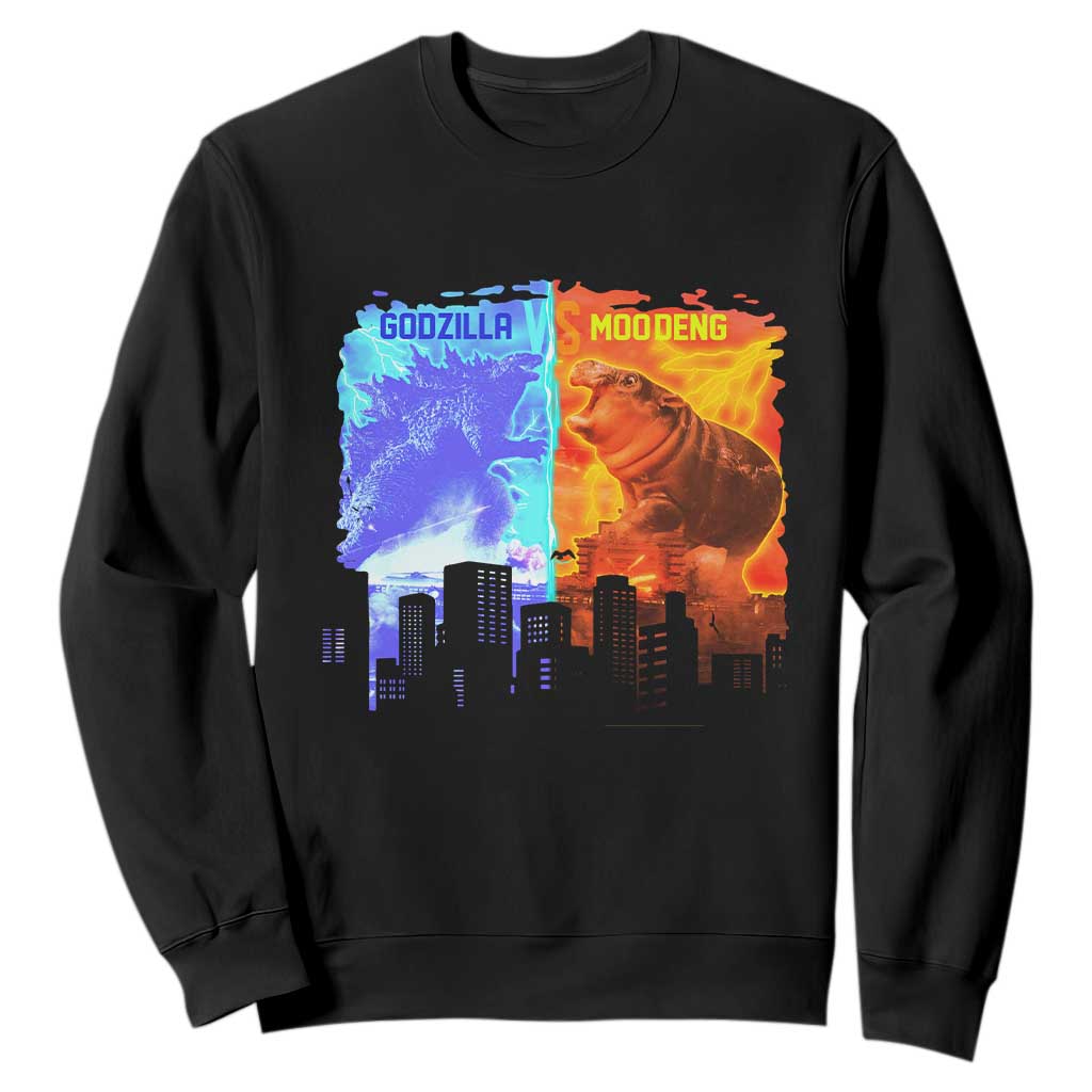 Godzilla Versus Moo Deng Sweatshirt TS10 Black Print Your Wear