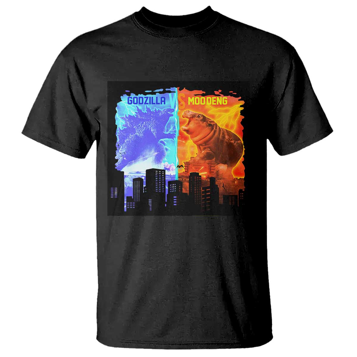 Godzilla Versus Moo Deng T Shirt TS10 Black Print Your Wear