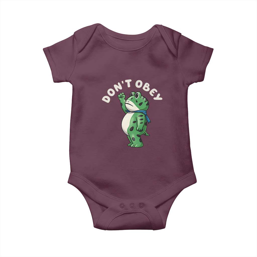 Portland Frog Baby Onesie Don't Obey Inflatable Costume Protest TS10 Maroon Print Your Wear