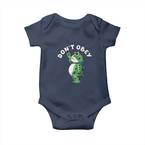 Portland Frog Baby Onesie Don't Obey Inflatable Costume Protest TS10 Navy Print Your Wear