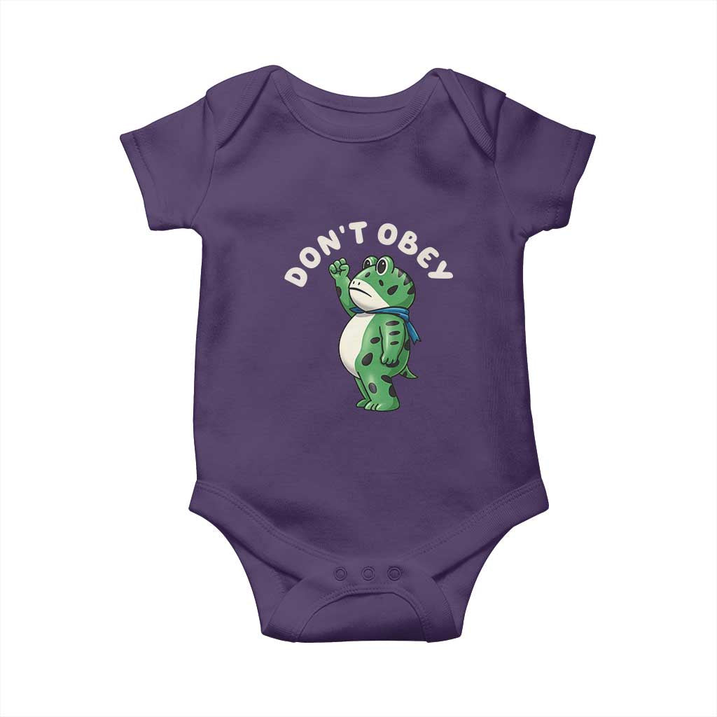 Portland Frog Baby Onesie Don't Obey Inflatable Costume Protest TS10 Purple Print Your Wear