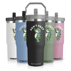 Portland Frog Flip Straw Tumbler Don't Obey Inflatable Costume Protest TS10 Print Your Wear