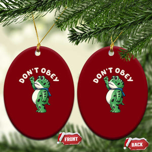 Portland Frog Ceramic Ornament Don't Obey Inflatable Costume Protest TS10 Print Your Wear