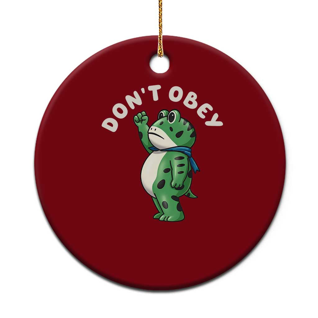 Portland Frog Ceramic Ornament Don't Obey Inflatable Costume Protest TS10 1pc Red Print Your Wear