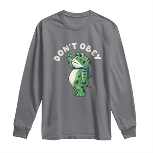 Portland Frog Long Sleeve Shirt Don't Obey Inflatable Costume Protest - Print Your Wear