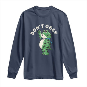 Portland Frog Long Sleeve Shirt Don't Obey Inflatable Costume Protest - Print Your Wear