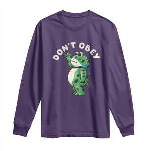Portland Frog Long Sleeve Shirt Don't Obey Inflatable Costume Protest - Print Your Wear