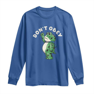 Portland Frog Long Sleeve Shirt Don't Obey Inflatable Costume Protest - Print Your Wear