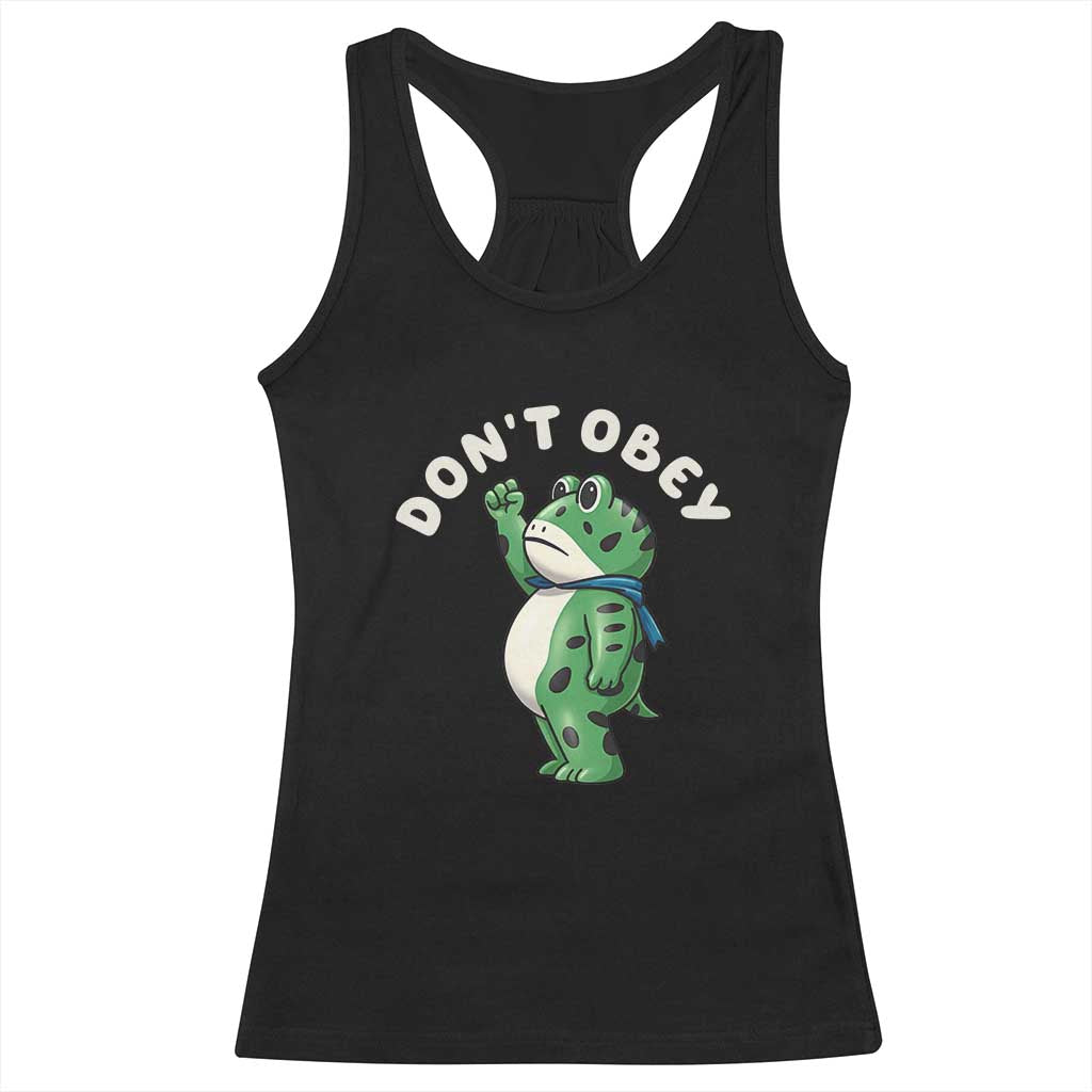 Portland Frog Racerback Tank Top Don't Obey Inflatable Costume Protest - Print Your Wear