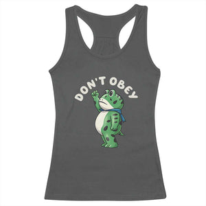 Portland Frog Racerback Tank Top Don't Obey Inflatable Costume Protest - Print Your Wear