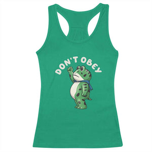 Portland Frog Racerback Tank Top Don't Obey Inflatable Costume Protest TS10 Irish Green Print Your Wear