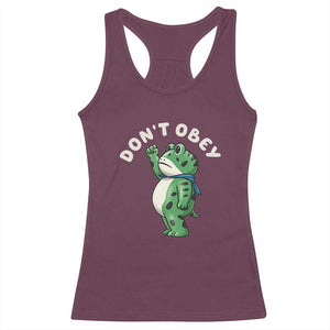 Portland Frog Racerback Tank Top Don't Obey Inflatable Costume Protest - Print Your Wear